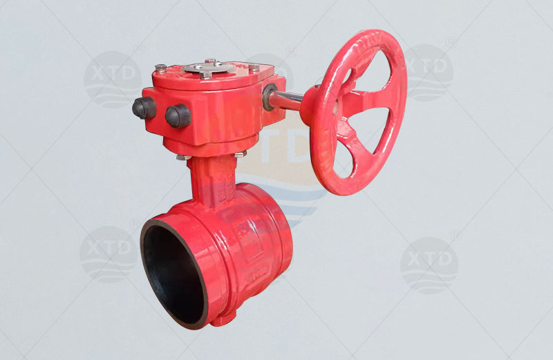 Worm gear grooved butterfly valve