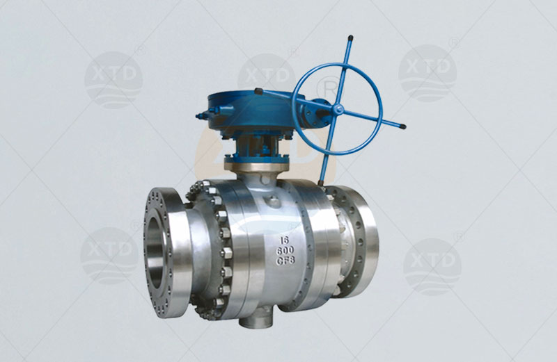 Stainless steel worm fixed ball valve