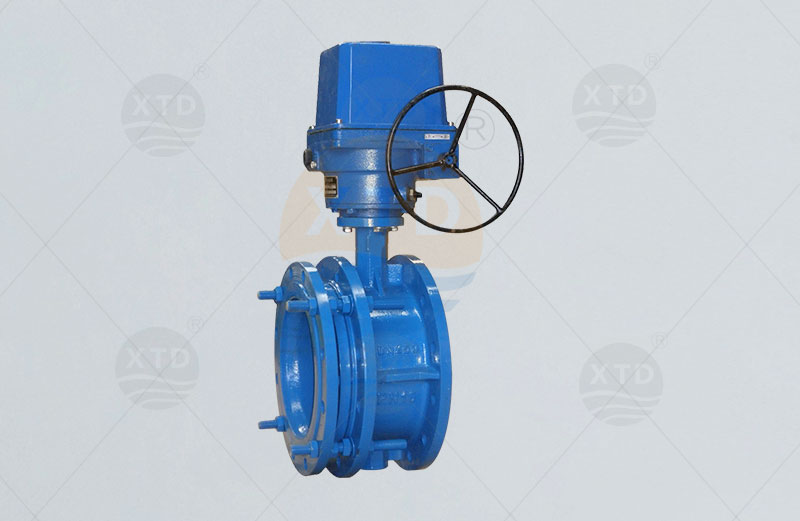 Electric flanged telescopic butterfly valve